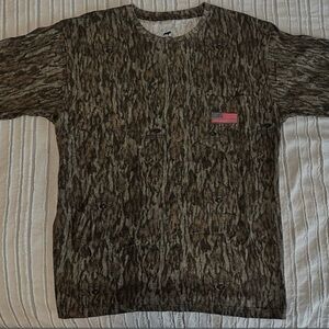 Camouflage T-Shirt with American Flag Patch